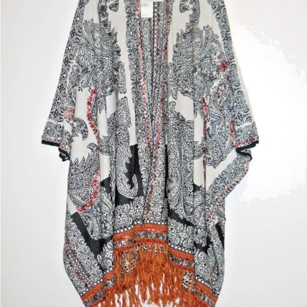 FP Movement by Free People Black and Orange Kimono